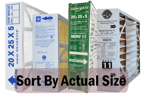 ALL 5" FILTERS BY ACTUAL SIZE