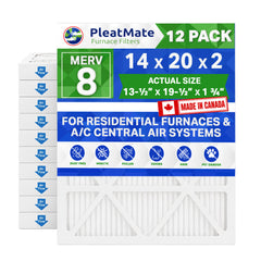 14x20x2 MERV 8 Pleated Filters. Case of 12 MADE IN CANADA by FurnaceFilters.Ca