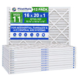 16x20x1 Furnace Filter MERV 11 Pleated Filters. Case of 12