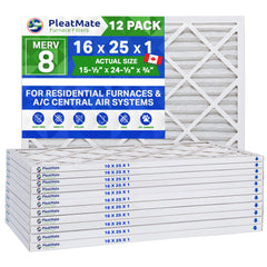 16x25x1 Furnace Filter MERV 8. Pleated Air Filter for Heating & Air Conditioning. Case of 12 Made in Canada by Furnace Filters.Ca