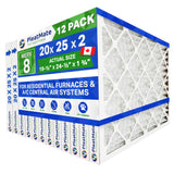 20x25x2 Furnace Filter MERV 8 Pleated Filters. Case of 12 MADE IN CANADA by FurnaceFilters.Ca
