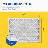 Aerostar 20x25x4 Furnace Filter MERV 10 Pleated Filters. Actual/Exact Size : 19 1/2" x 24 1/2" x 3 3/4"  Case of 4.