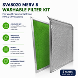 SV68020 MERV 8 Washable Filter Kit for VanEE, Venmar & Broan HRV/ERV Air Exchanger Systems - Set of 2