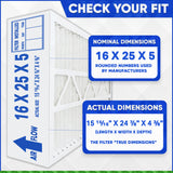 16x25x4 3/8 Honeywell Sized Replacement Filter. Actual Size 15 15/16 x 24 7/8 x 4 3/8. MERV 11. Case of 3 Made by Furnace Filters.Ca