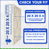 Honeywell 20x20x4 Furnace Filter Model # FC100A1011 MERV 10. Actual Size 19 15/16" x 19 3/4" x 4 3/8" Aftermarket. Case of 3