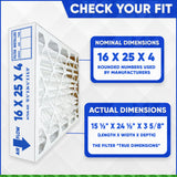 16x25x4 3M Size MERV 10 Replacement Filters. Actual Size 15 1/2" x 24 1/2" x 3 5/8" Case of 4 Made by Furnace Filters.Ca