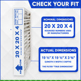 20x20x4 Furnace Filter 20 x 20 x 3.68" MERV 11 Rated Pleated Filters. Case of 4