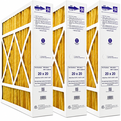 MFH-2020-4 - 20x20x4 MERV 11 Compatible Replacement Furnace Air Filters for Honeywell FC100A1011 & Clean Comfort AMP-11-2020-4H – Actual Size 19 ⅞" x 19 ¾" x 4 ⅜" – Box of 3