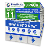 White Rodgers FR1400-100 16x26x5 Actual Size 16 1/4" x 26" x 5" MERV 11. Case of 3 Made in Canada by FurnaceFilters.Ca