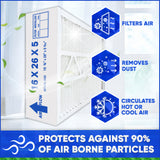 Lennox X0584 16x26x5 MERV 11. Actual Size 16 3/8" x 26" x 5 5/32" Generic Replacement Filters. Case of 3
