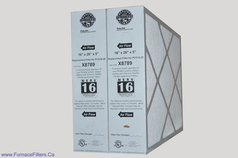 Lennox X8790 Furnace Filter Healthy Climate MERV 16 for PCO14-23. Actual Size 20" x 20 5/8" x 4 3/8" Package of 2.