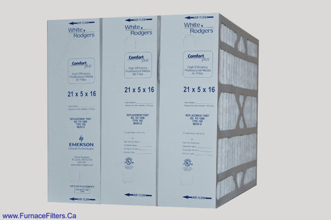 Sears/Kenmore 21 x 5 x 16 Furnace Filter Manufactured by White Rodgers. Case of 3
